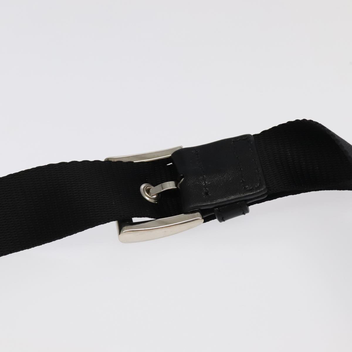 PRADA Waist bag Nylon Black Silver Auth 101292AV
