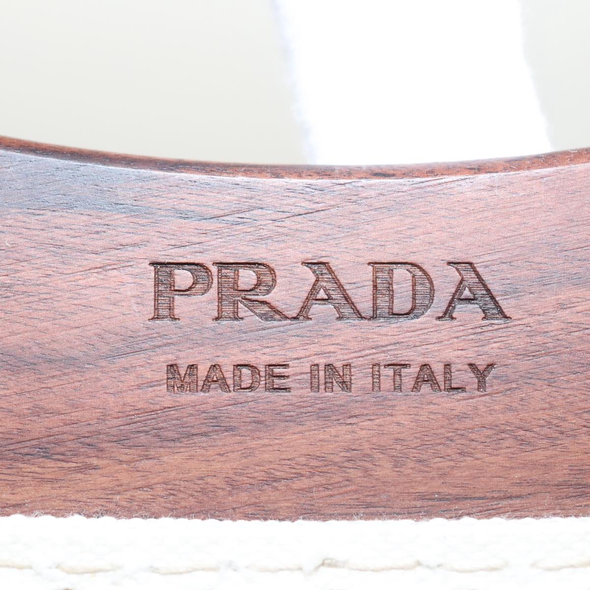 PRADA Canapalage Hand Bag Canvas White Silver 1BG350 Auth 101308SV