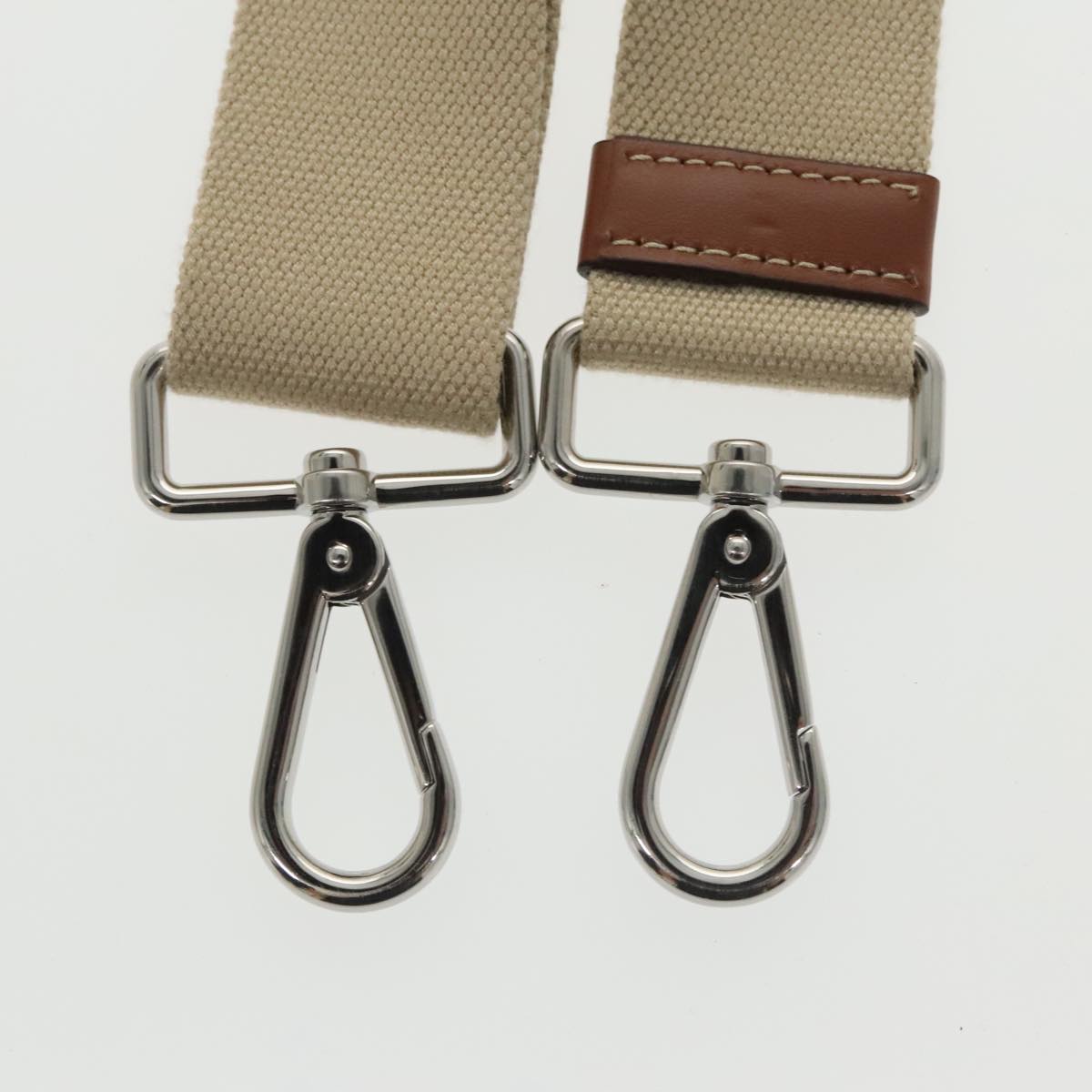 PRADA Canapalage Hand Bag Canvas White Silver 1BG350 Auth 101308SV