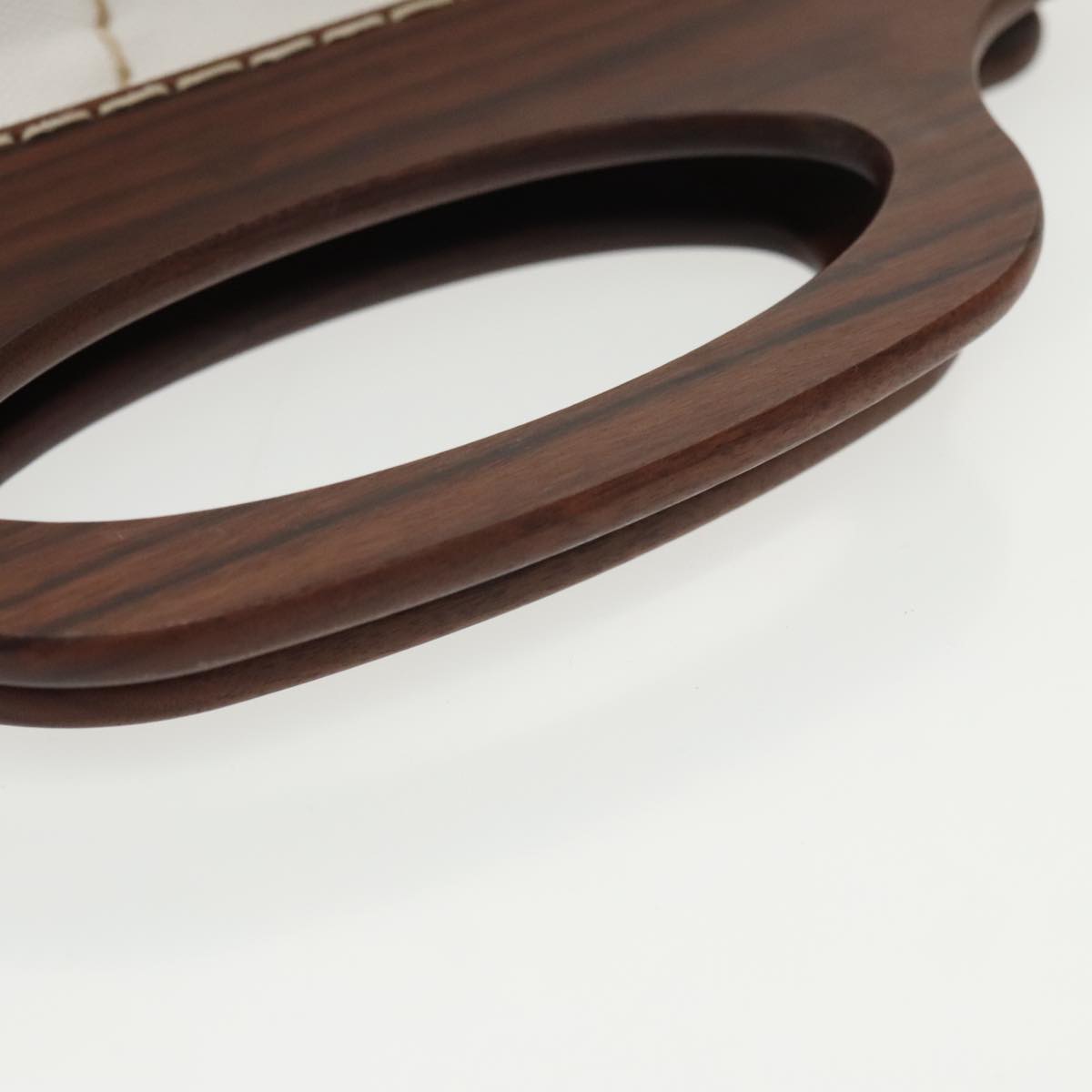 PRADA Canapalage Hand Bag Canvas White Silver 1BG350 Auth 101308SV