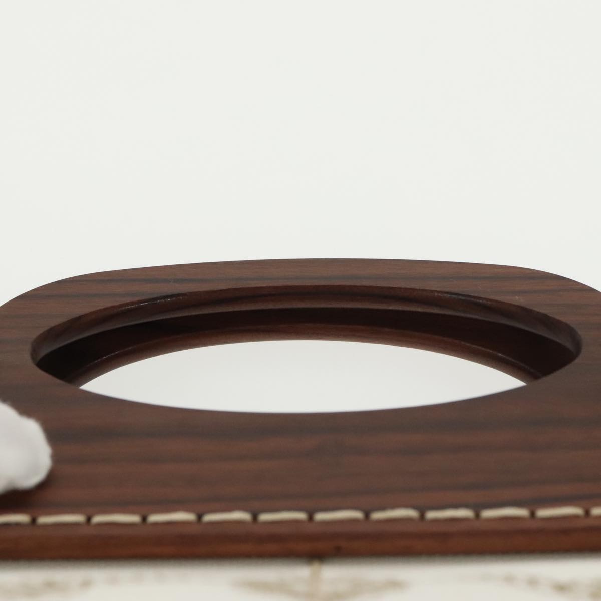 PRADA Canapalage Hand Bag Canvas White Silver 1BG350 Auth 101308SV