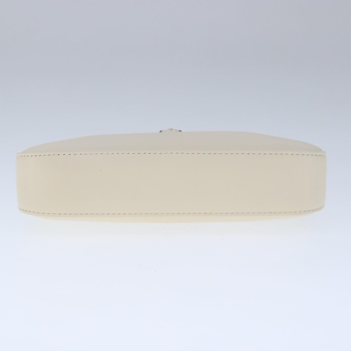 BVLGARI Serpenti Accessory Pouch Leather White Gold Auth 101324SA