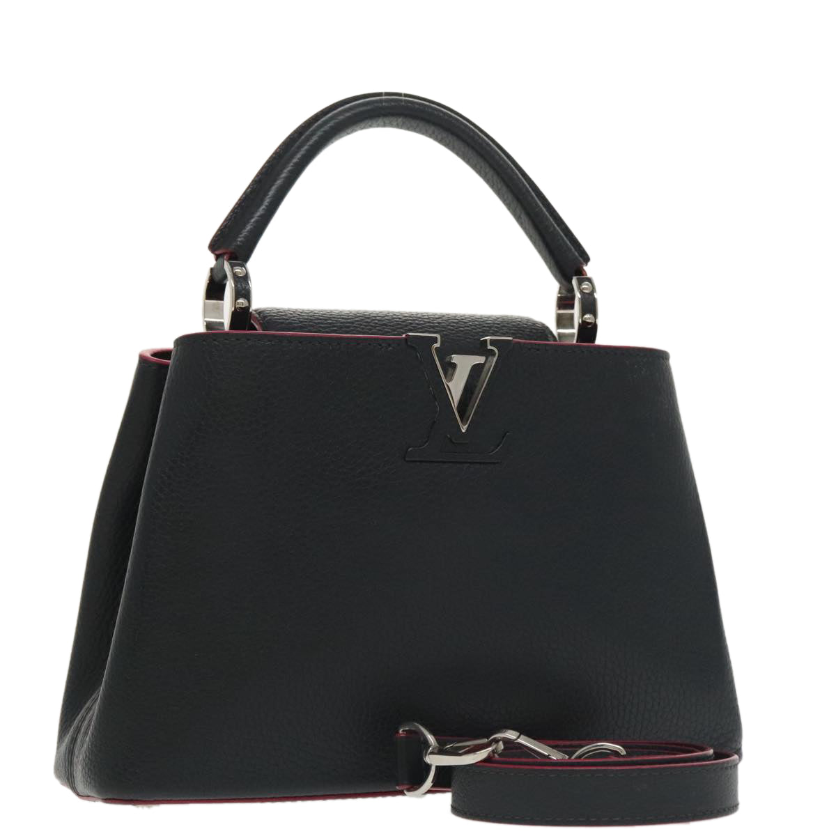 LOUIS VUITTON Parnasea Capusine BB Bag Leather 2way Black M94517 Auth 101337SAM