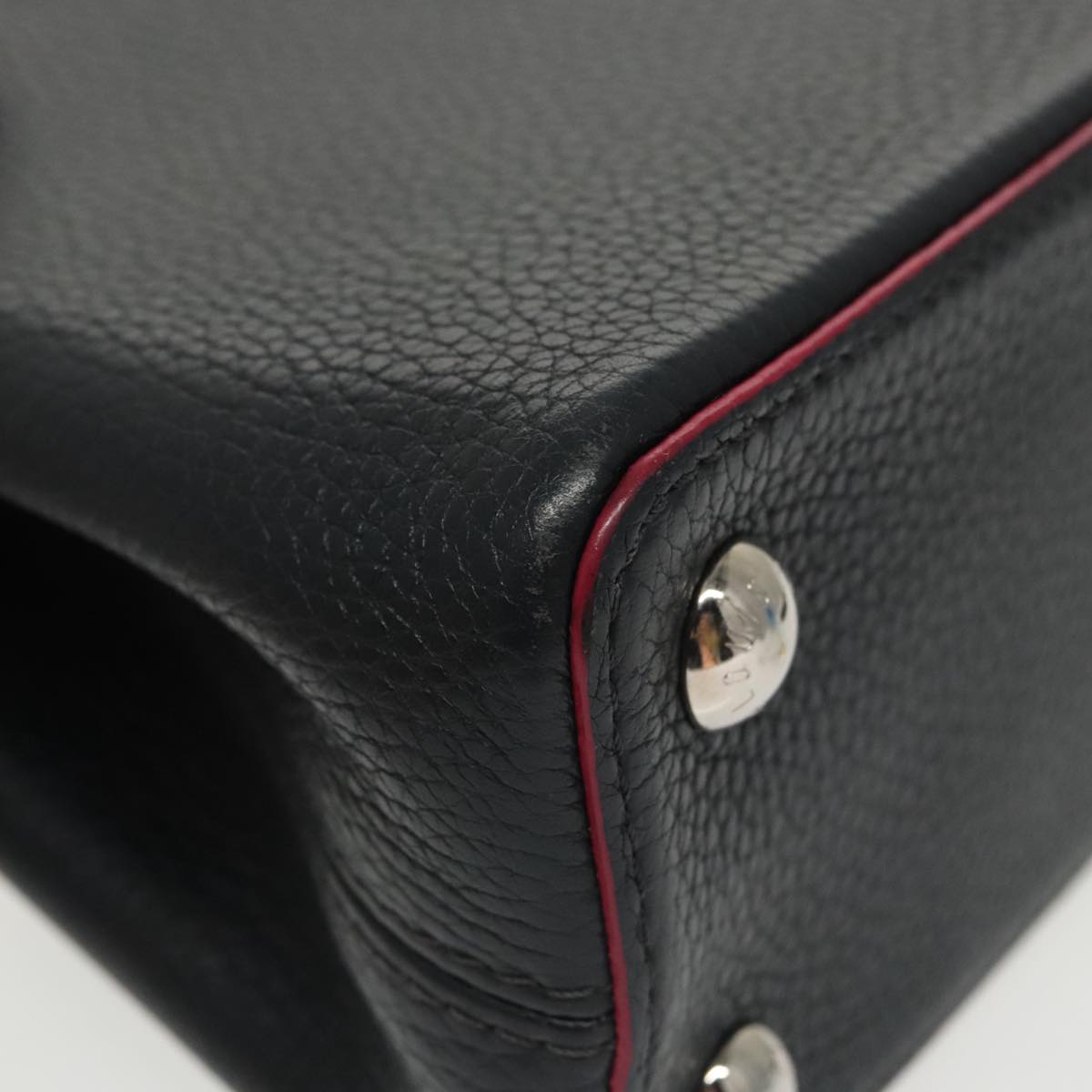 LOUIS VUITTON Parnasea Capusine BB Bag Leather 2way Black M94517 Auth 101337SAM