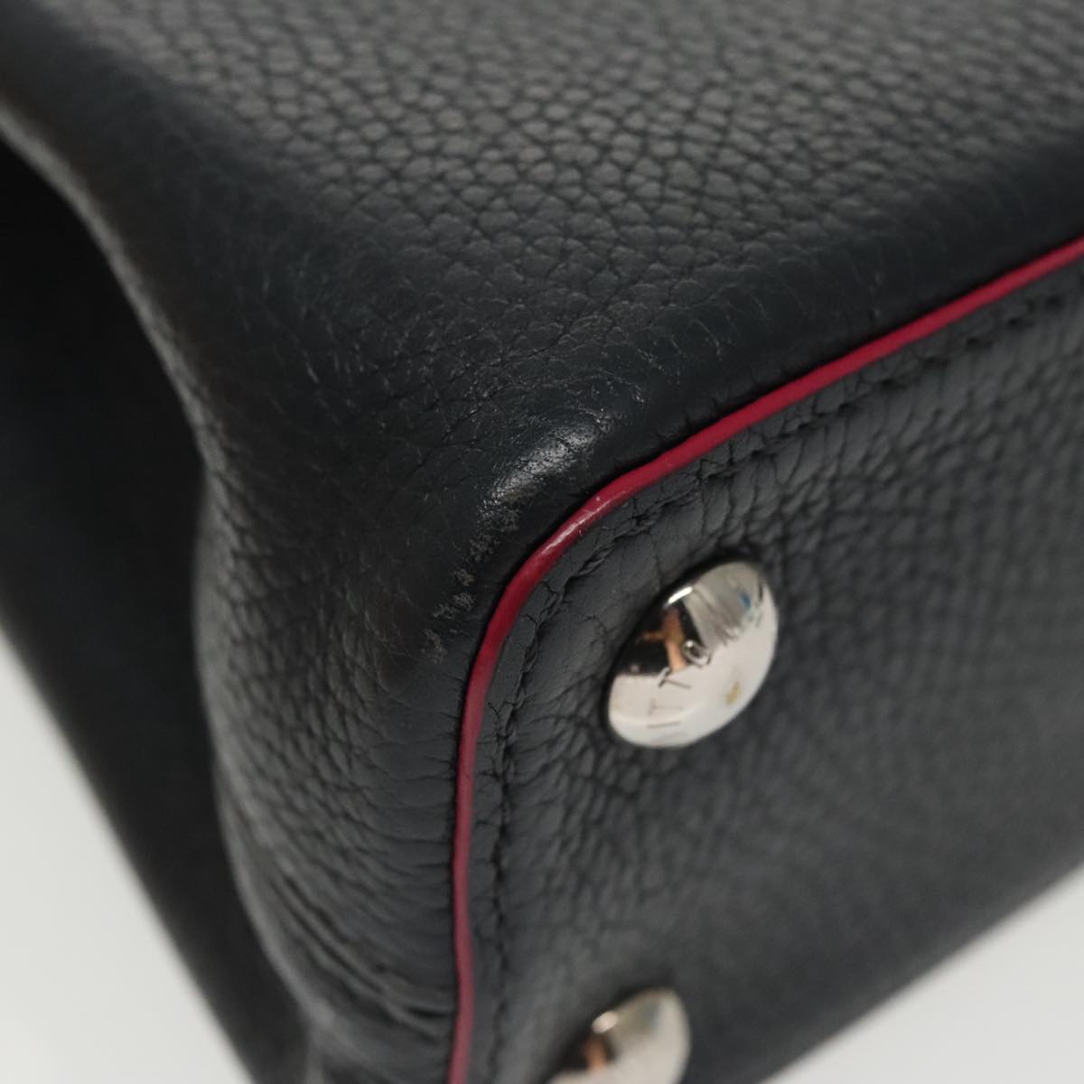 LOUIS VUITTON Parnasea Capusine BB Bag Leather 2way Black M94517 Auth 101337SAM