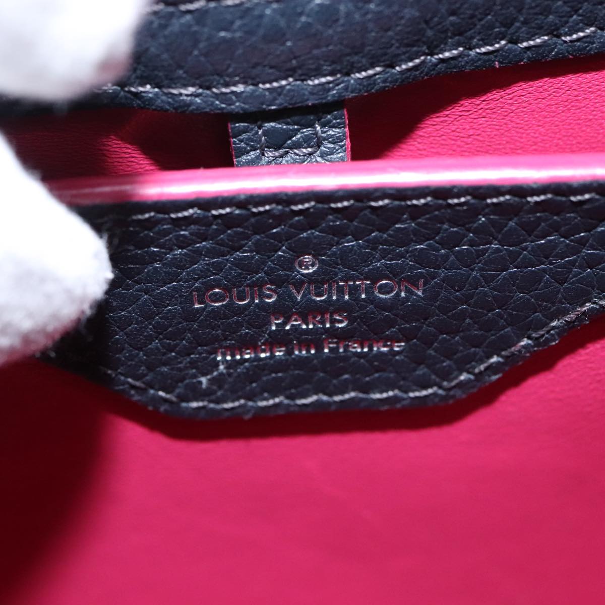LOUIS VUITTON Parnasea Capusine BB Bag Leather 2way Black M94517 Auth 101337SAM