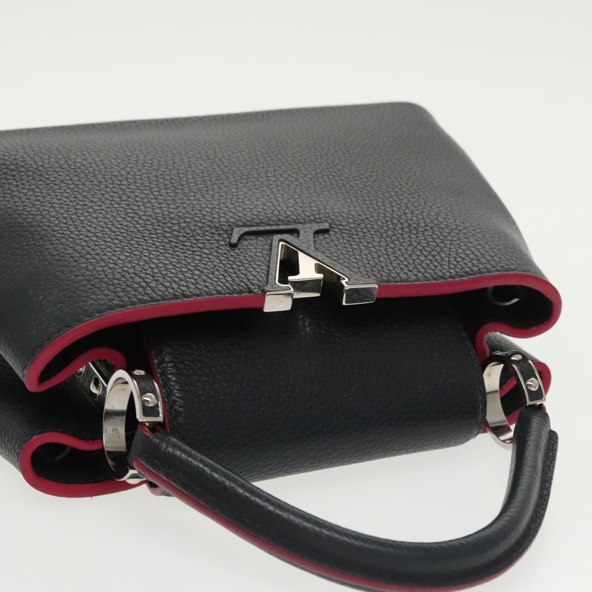 LOUIS VUITTON Parnasea Capusine BB Bag Leather 2way Black M94517 Auth 101337SAM