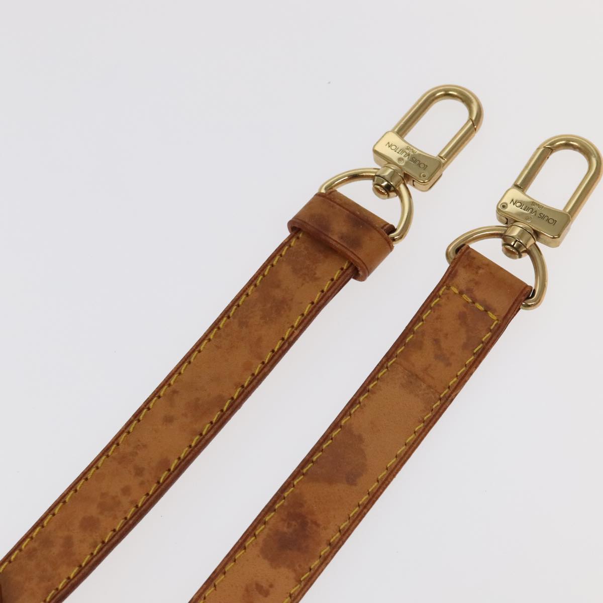 LOUIS VUITTON Adjustable Shoulder Strap Leather 36.2""""""""-43.3"""""""" Beige Auth 101366