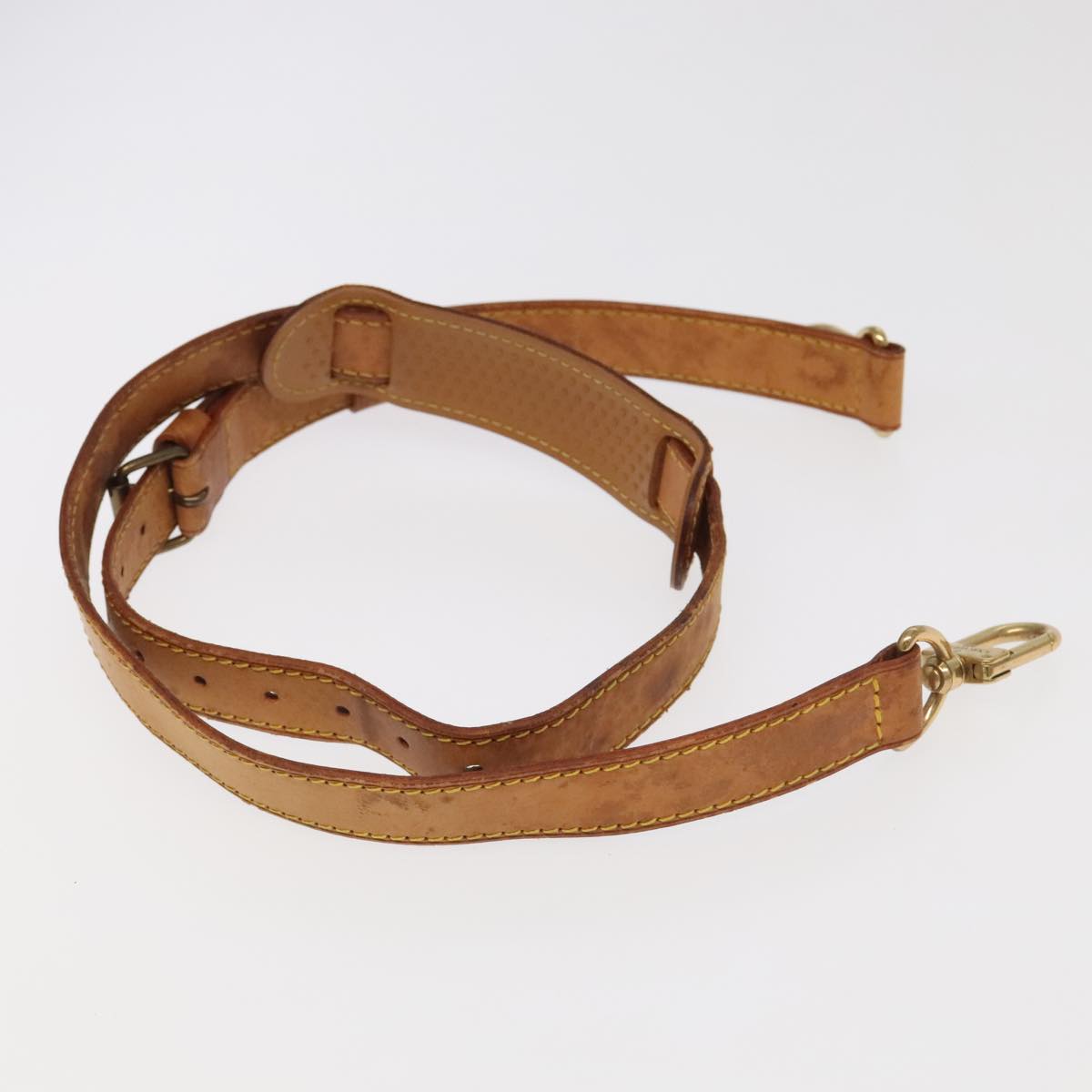 LOUIS VUITTON Adjustable Shoulder Strap Leather 36.2""""""""-43.3"""""""" Beige Auth 101366
