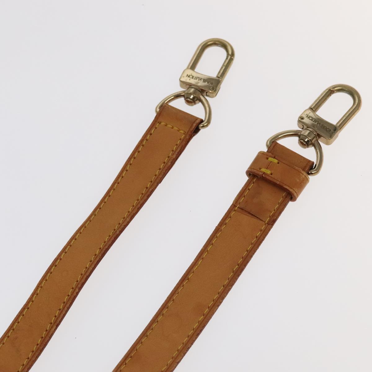 LOUIS VUITTON Adjustable Shoulder Strap Leather 36.6""""""""-43.7"""""""" Beige Auth 101375