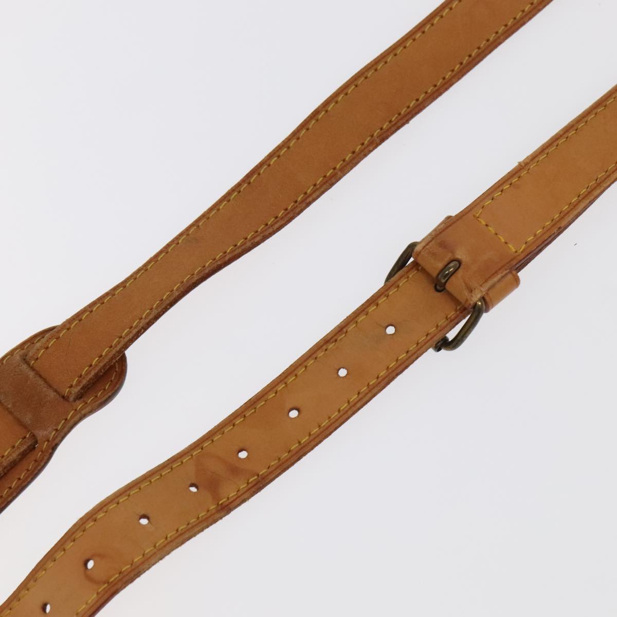 LOUIS VUITTON Adjustable Shoulder Strap Leather 36.6""""""""-43.7"""""""" Beige Auth 101375