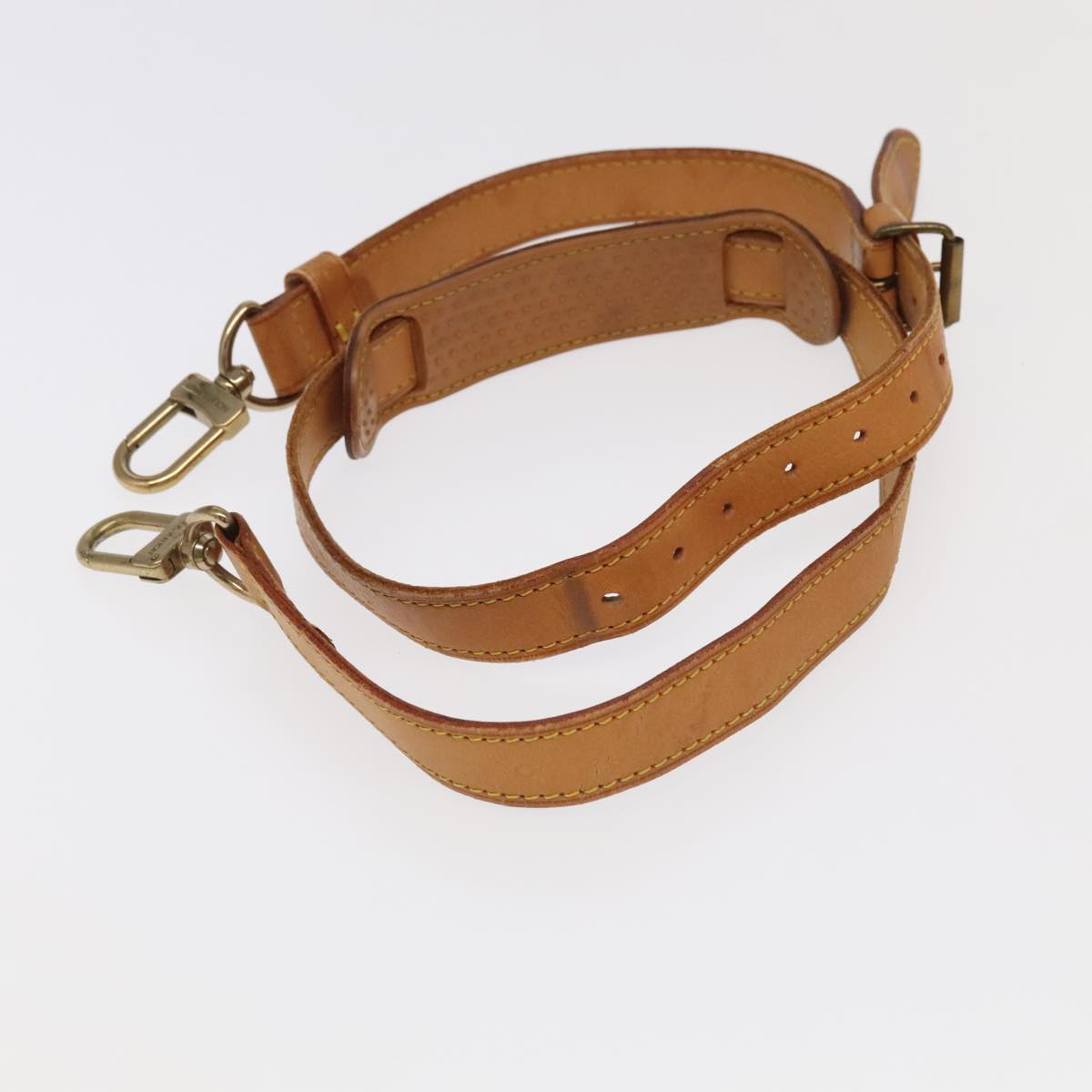 LOUIS VUITTON Adjustable Shoulder Strap Leather 36.6""""""""-43.7"""""""" Beige Auth 101375