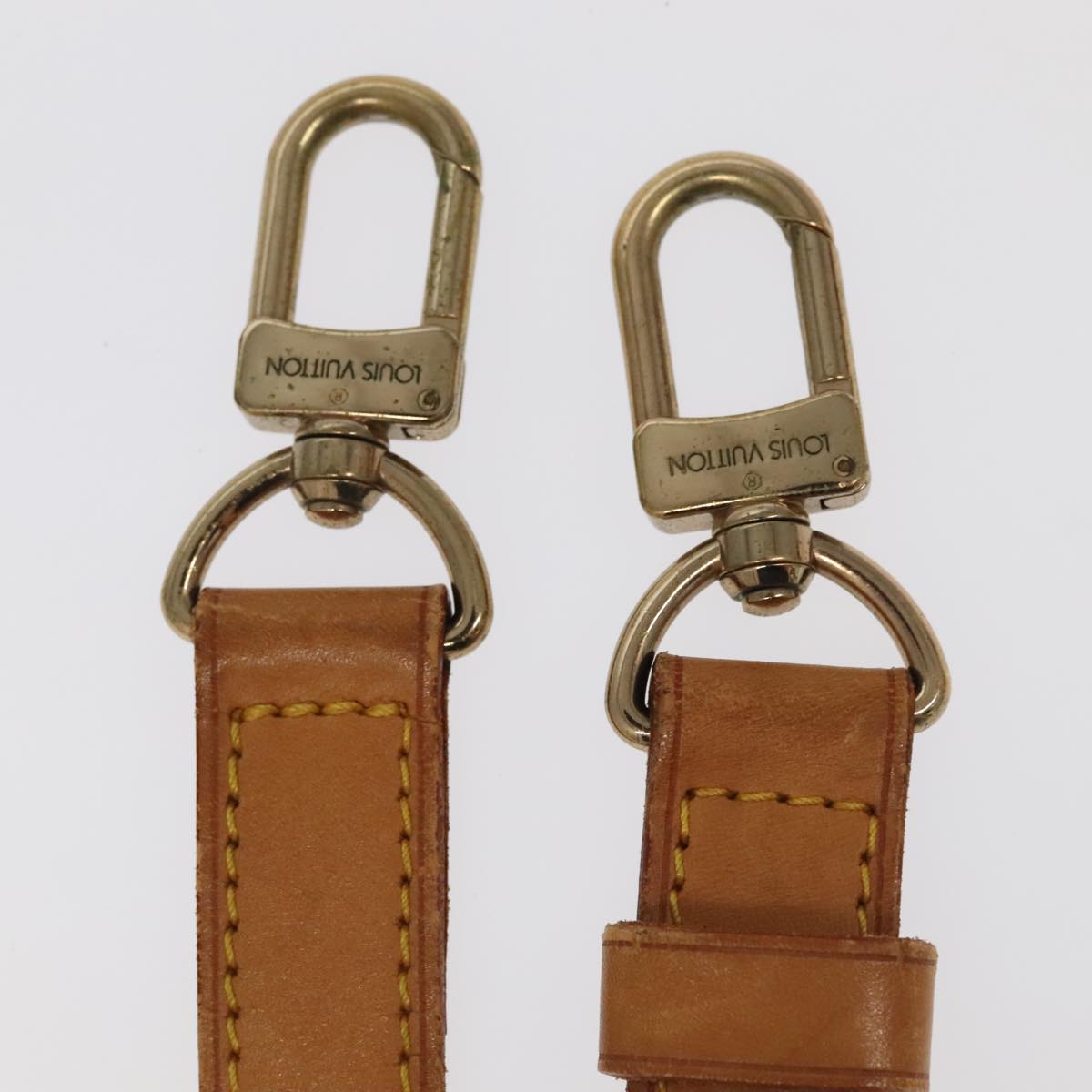 LOUIS VUITTON Adjustable Shoulder Strap Leather 36.6""""""""-43.7"""""""" Beige Auth 101375