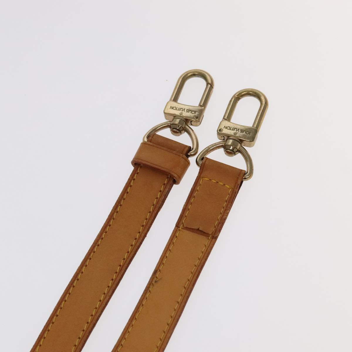 LOUIS VUITTON Adjustable Shoulder Strap Leather 36.6""""""""-43.7"""""""" Beige Auth 101375