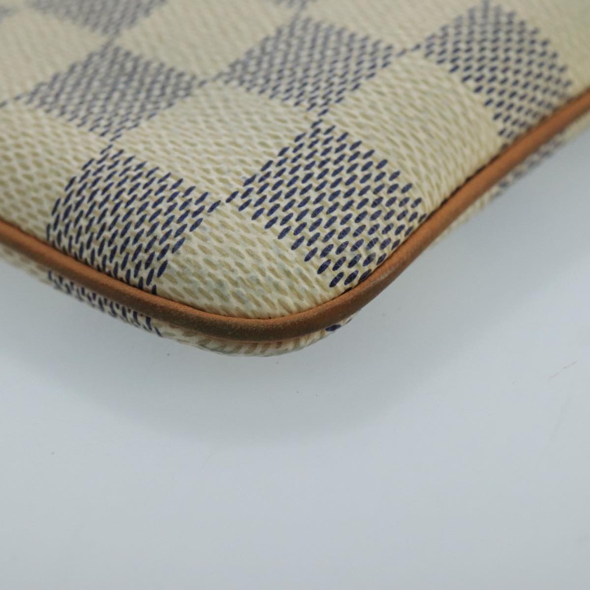 LOUIS VUITTON Damier Azur Etui Telephonne MM Cell Phone Case N60026 Auth 101411V