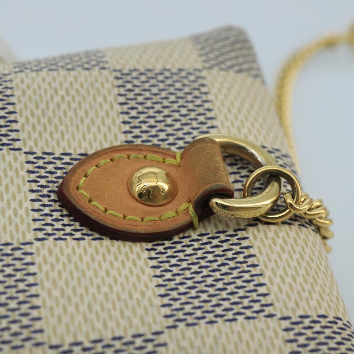 LOUIS VUITTON Damier Azur Etui Telephonne MM Cell Phone Case N60026 Auth 101411V