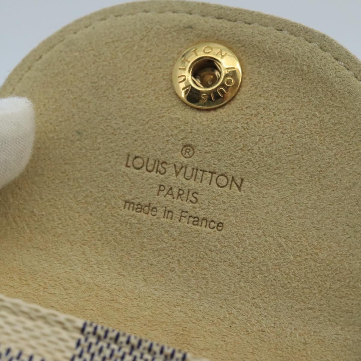 LOUIS VUITTON Damier Azur Etui Telephonne MM Cell Phone Case N60026 Auth 101411V