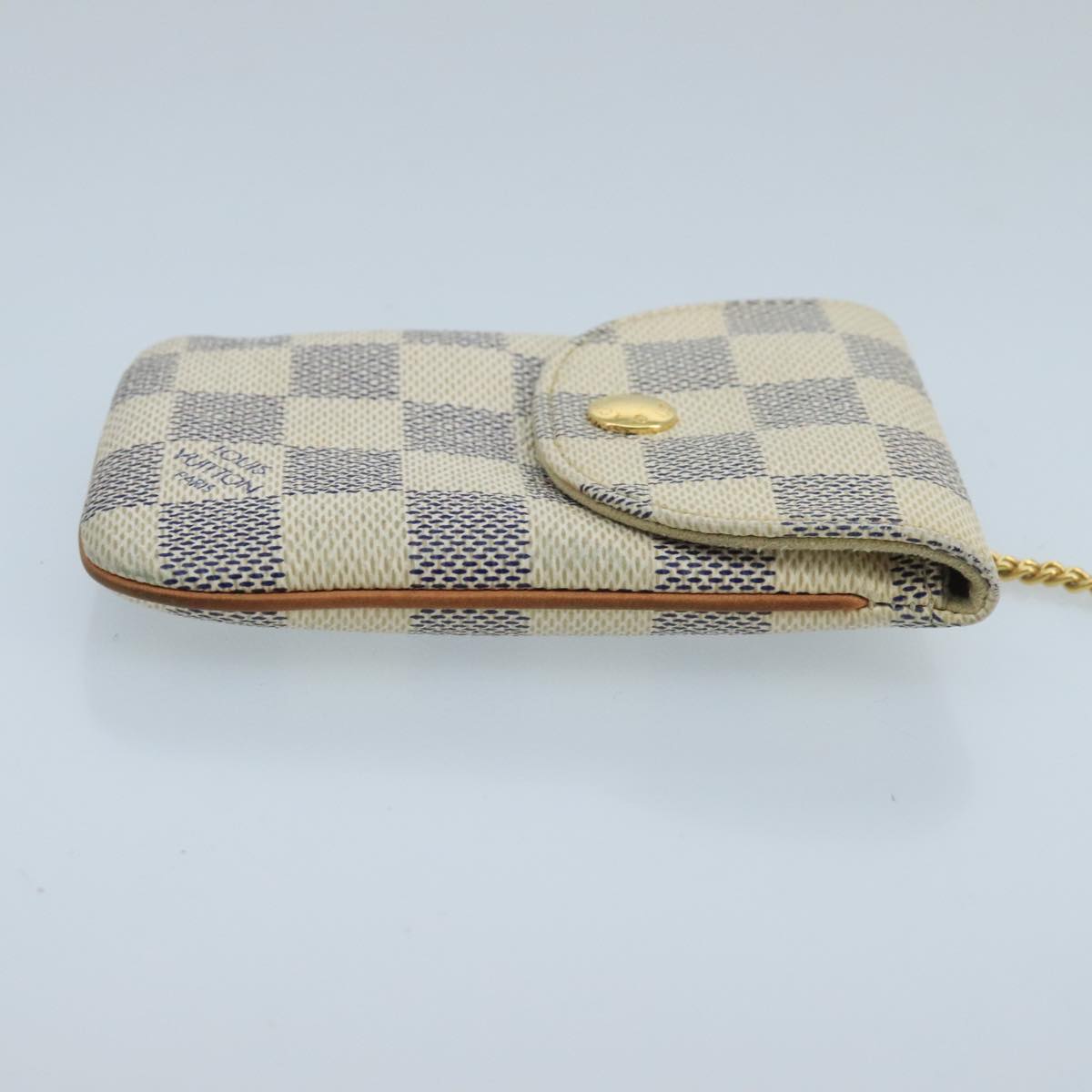 LOUIS VUITTON Damier Azur Etui Telephonne MM Cell Phone Case N60026 Auth 101411V