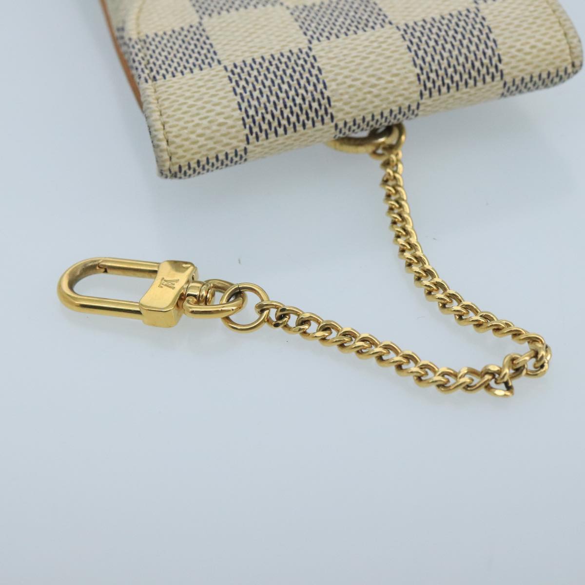 LOUIS VUITTON Damier Azur Etui Telephonne MM Cell Phone Case N60026 Auth 101411V