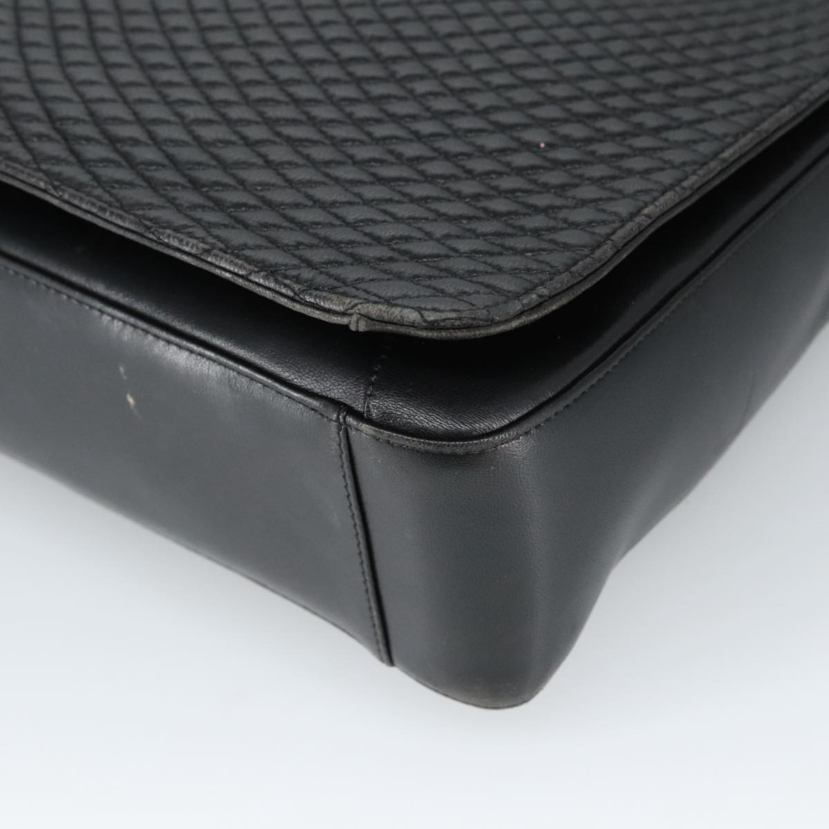 BALLY Shoulder Bag Leather Black Gold Auth 101463