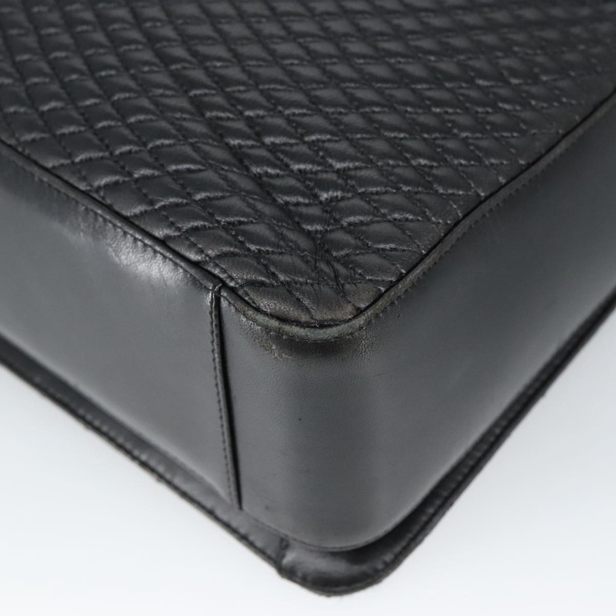 BALLY Shoulder Bag Leather Black Gold Auth 101463