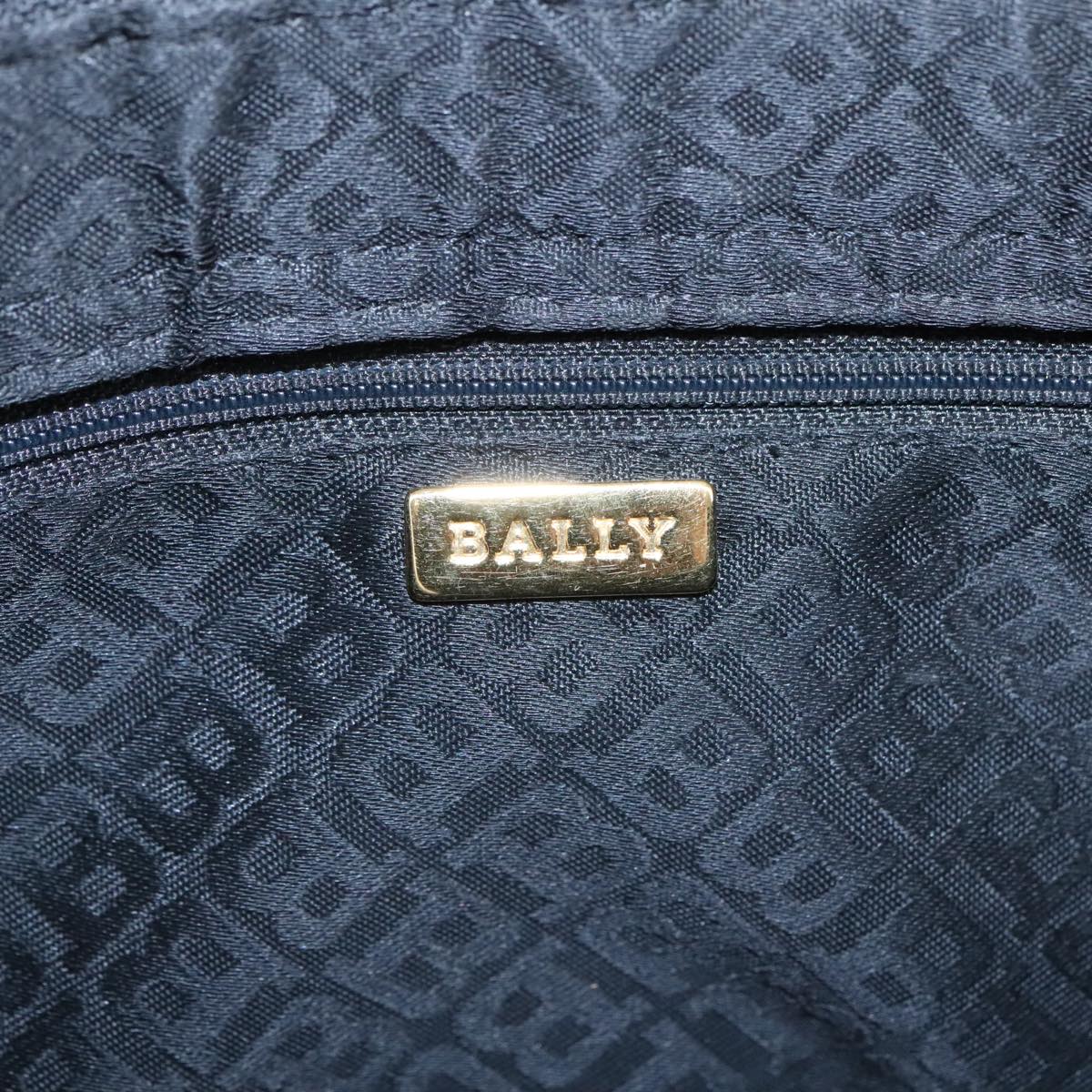 BALLY Shoulder Bag Leather Black Gold Auth 101463