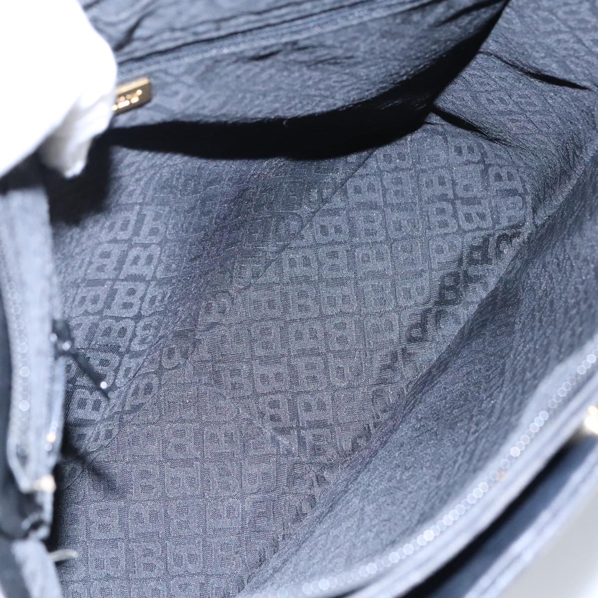 BALLY Shoulder Bag Leather Black Gold Auth 101463