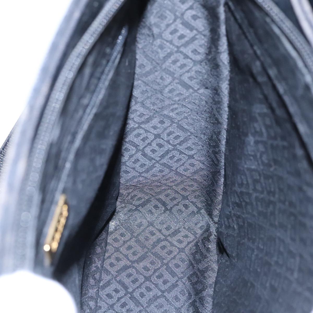 BALLY Shoulder Bag Leather Black Gold Auth 101463