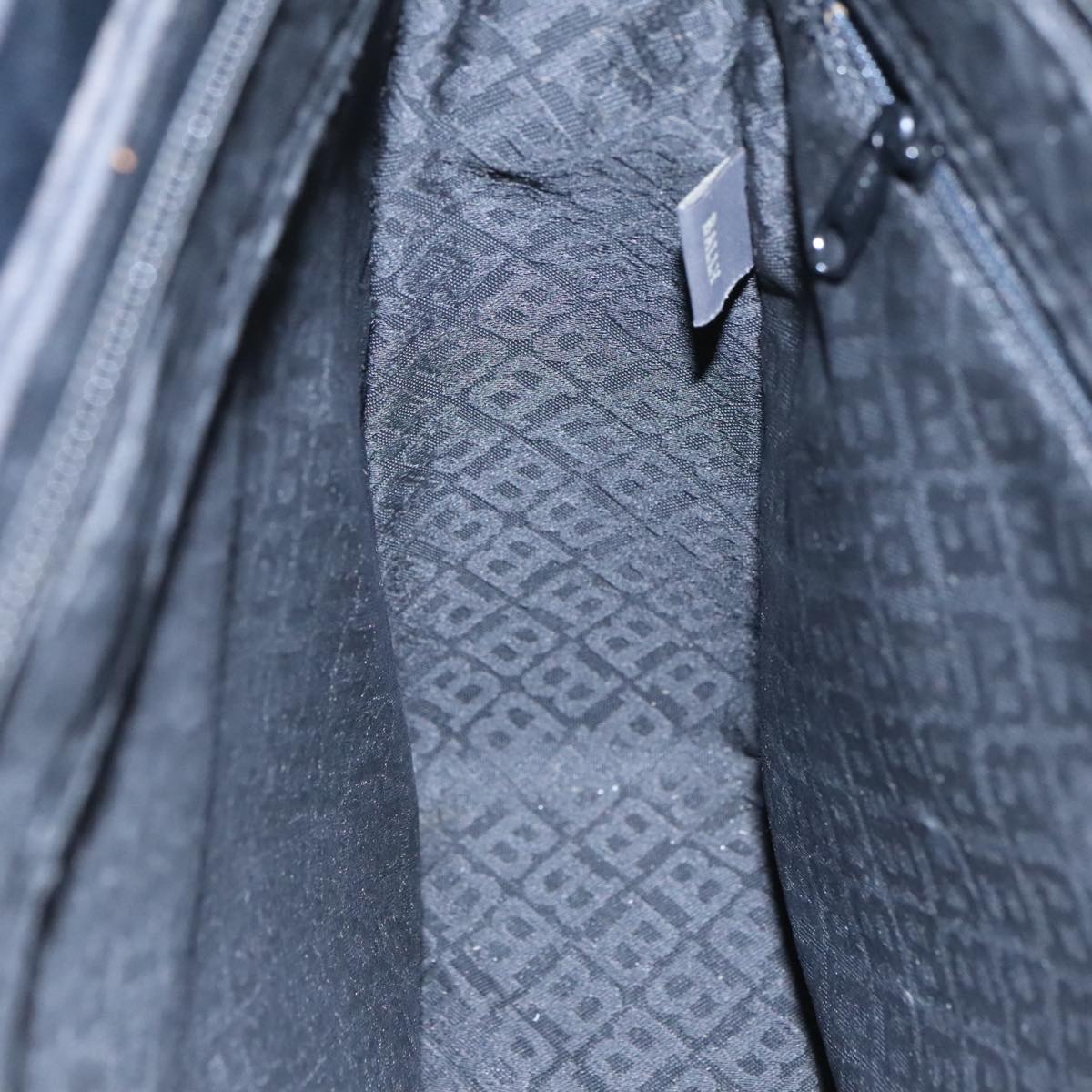 BALLY Shoulder Bag Leather Black Gold Auth 101463