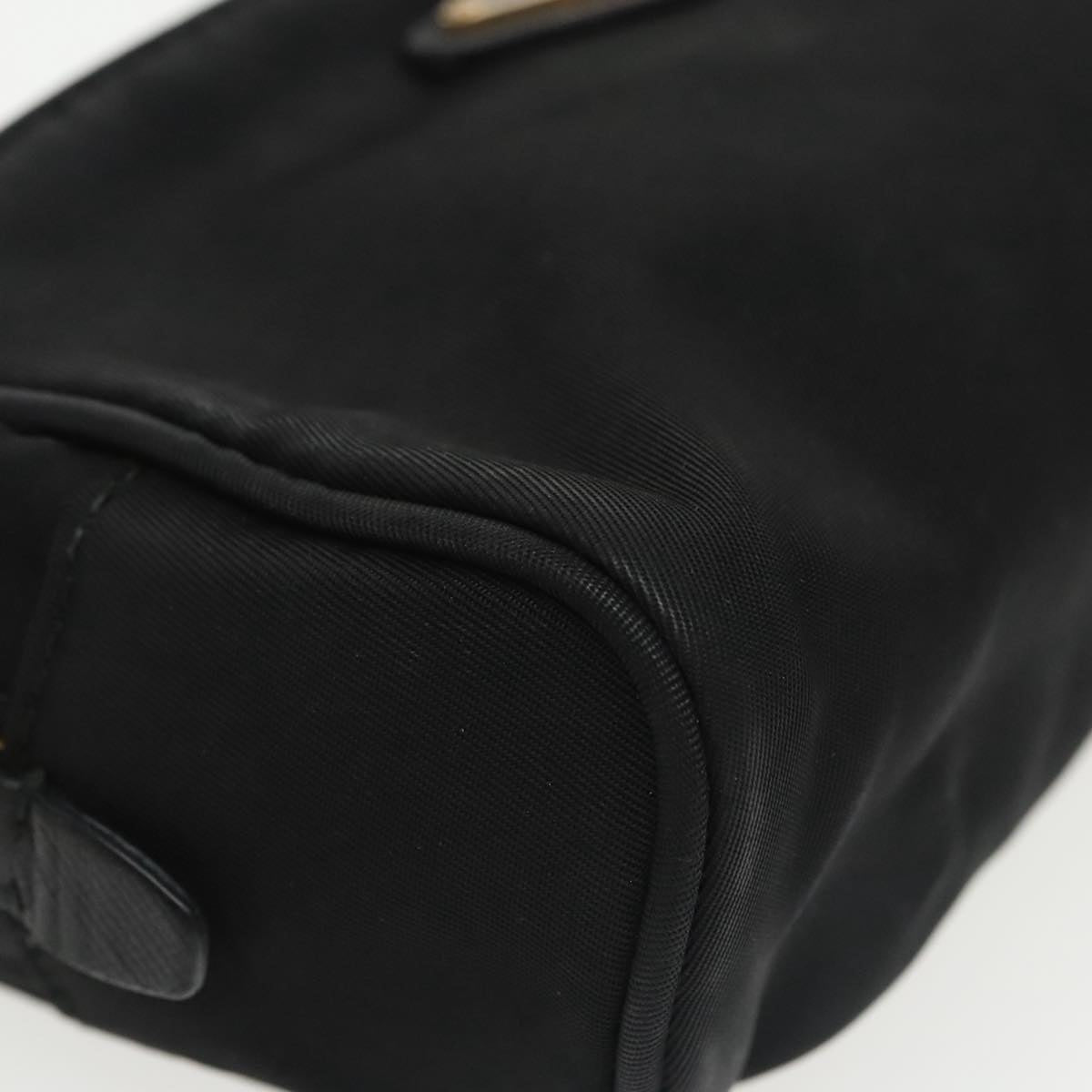 PRADA Pouch Nylon Black Gold Auth 101547