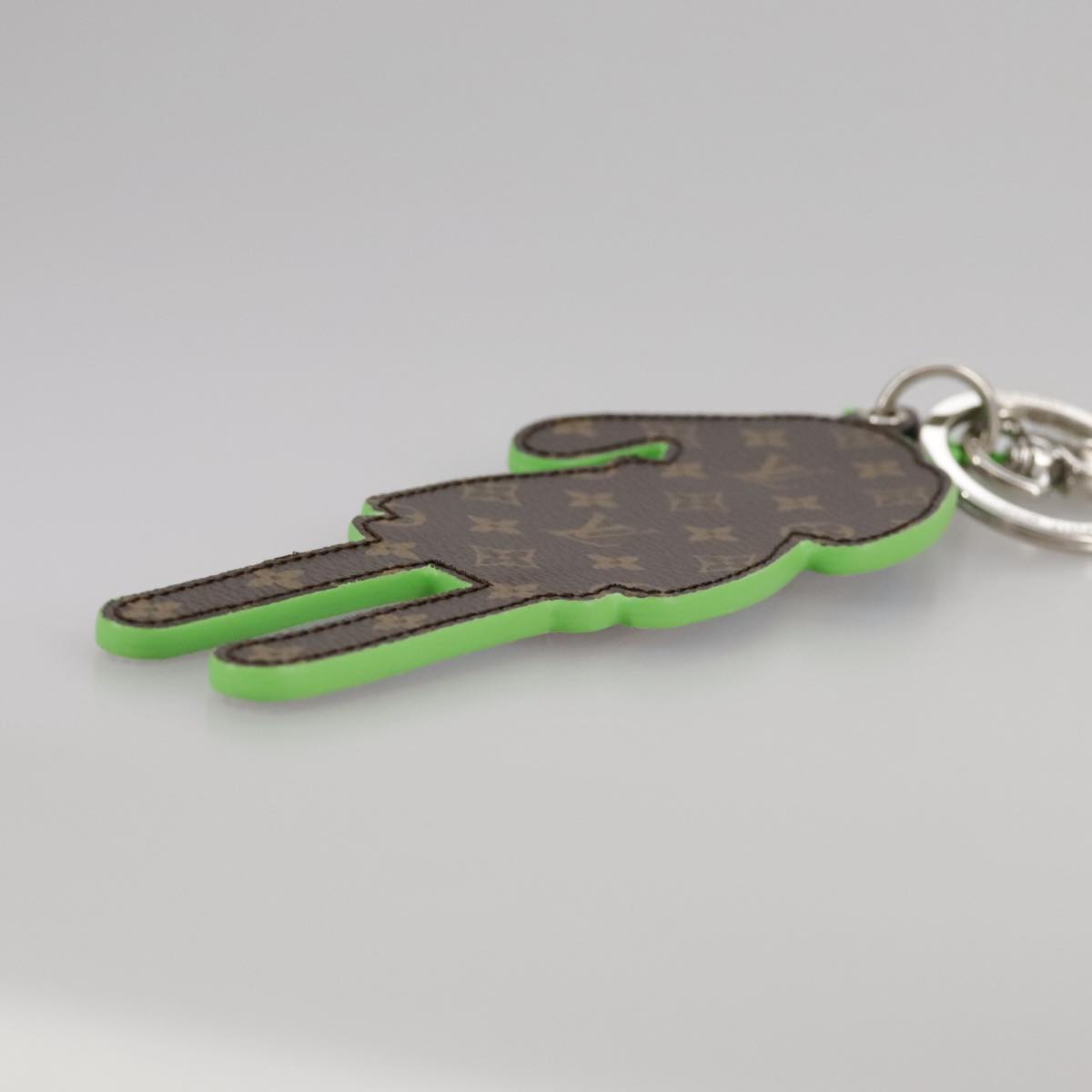 LOUIS VUITTON Porte Cles LV Rabbit Key Ring Leather Blue MP2917 LV Auth 101591