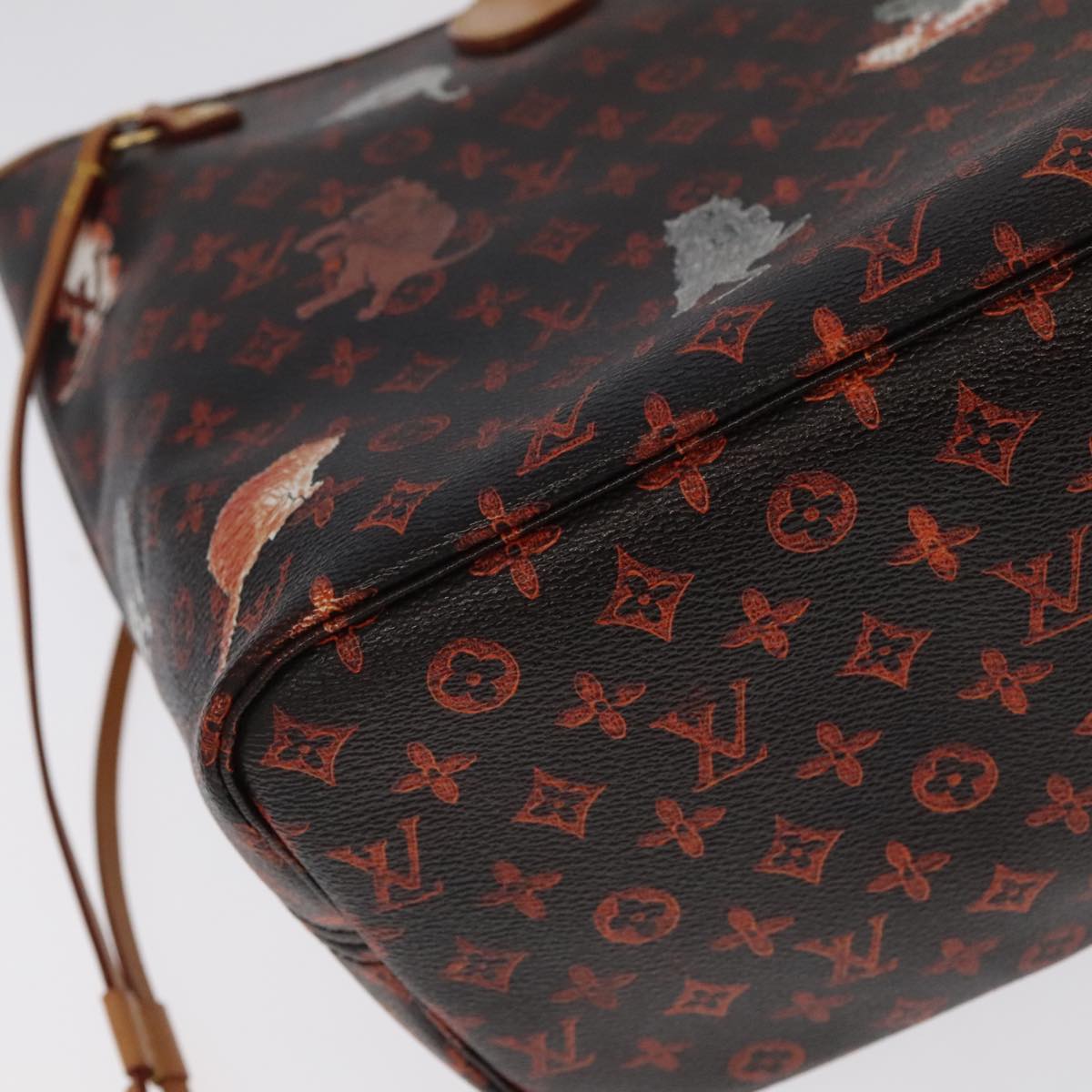 LOUIS VUITTON Catgram Neverfull MM Tote Bag M44441 LV Auth 101672SA