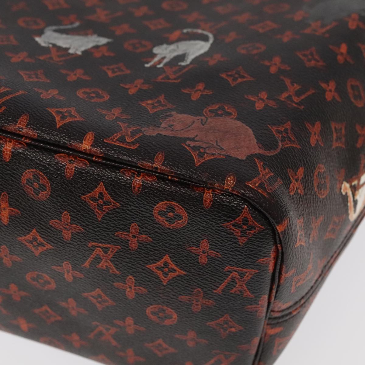 LOUIS VUITTON Catgram Neverfull MM Tote Bag M44441 LV Auth 101672SA