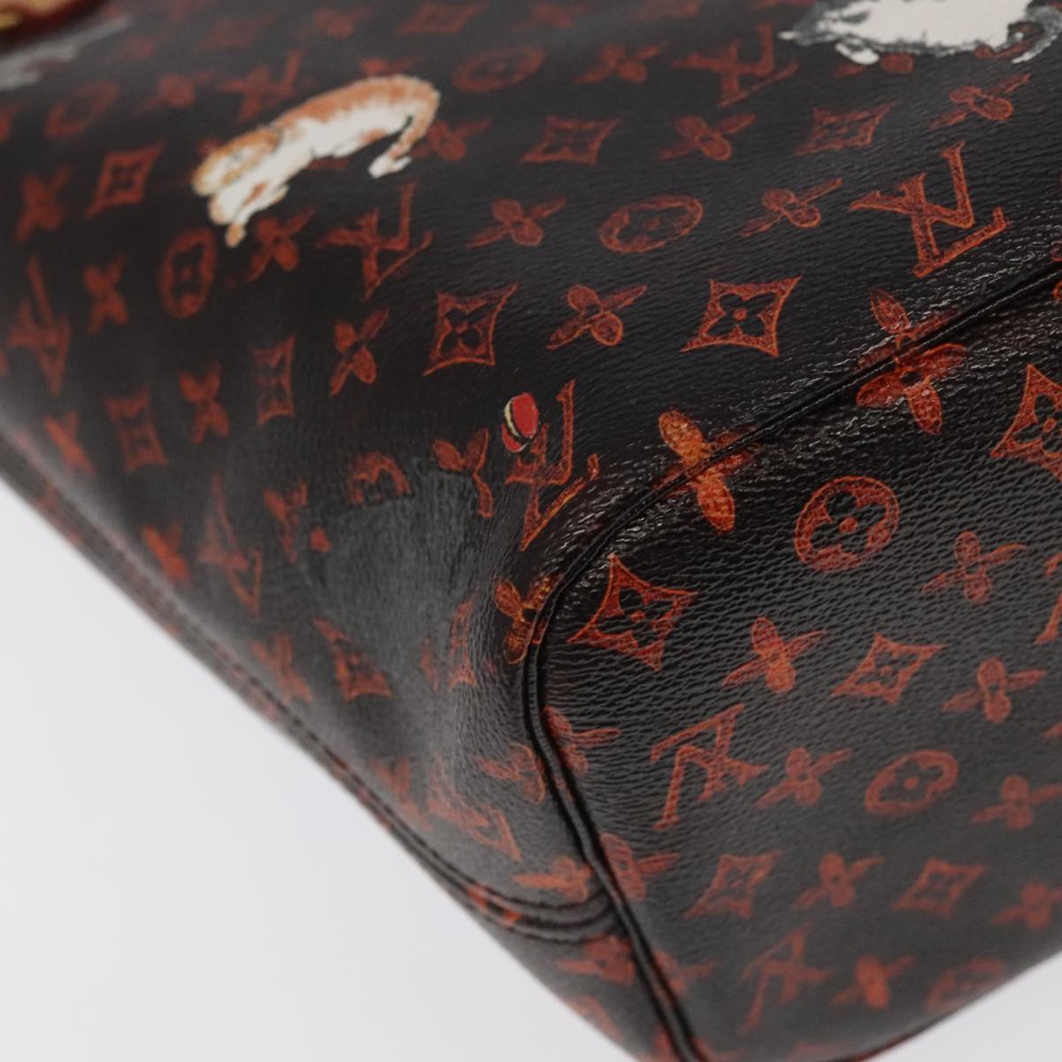 LOUIS VUITTON Catgram Neverfull MM Tote Bag M44441 LV Auth 101672SM