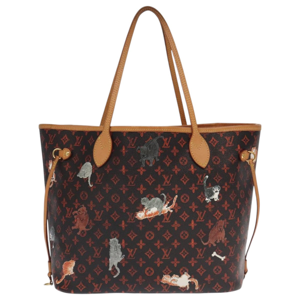LOUIS VUITTON Catgram Neverfull MM Tote Bag M44441 LV Auth 101672SM