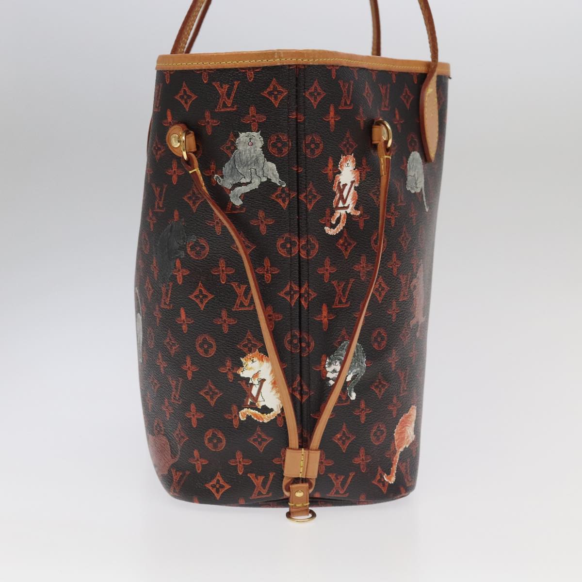 LOUIS VUITTON Catgram Neverfull MM Tote Bag M44441 LV Auth 101672SA