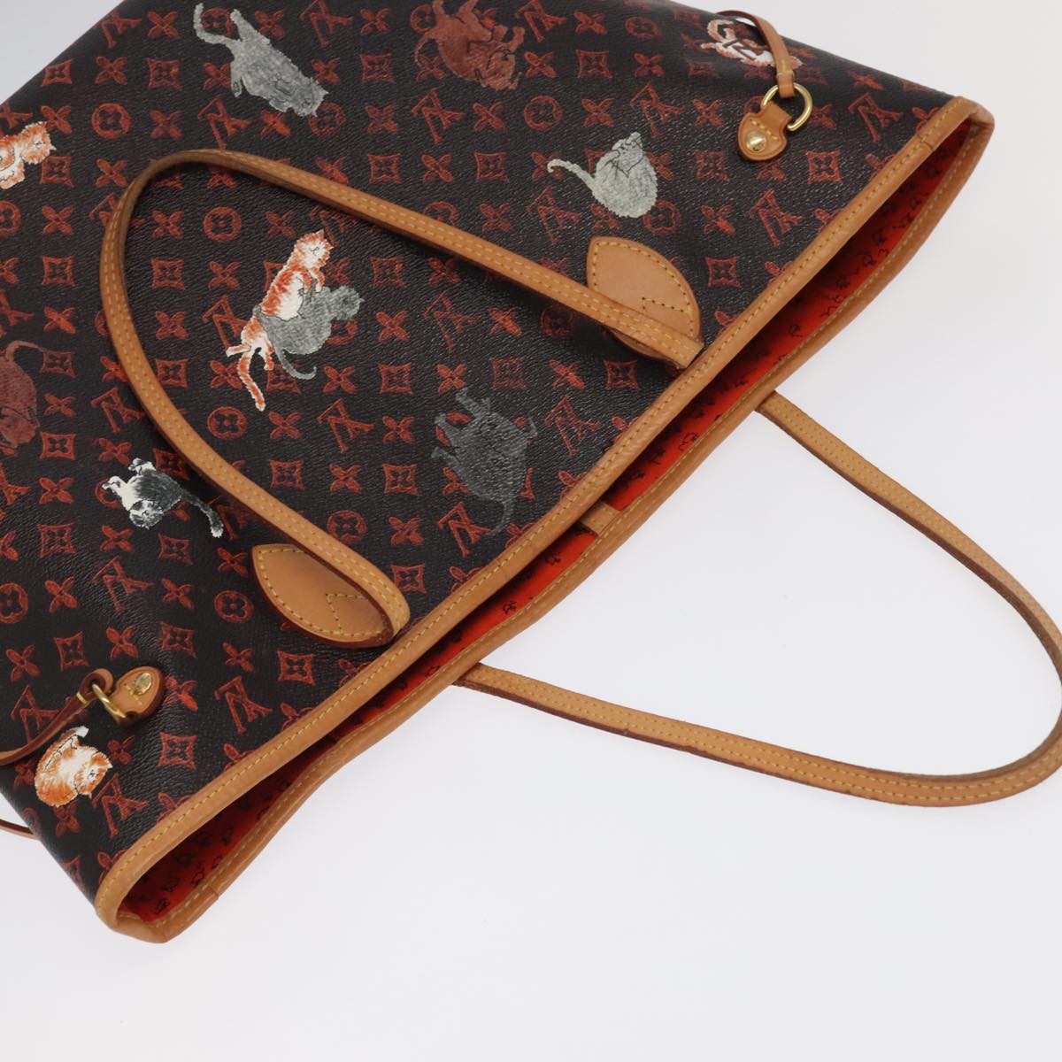 LOUIS VUITTON Catgram Neverfull MM Tote Bag M44441 LV Auth 101672SA