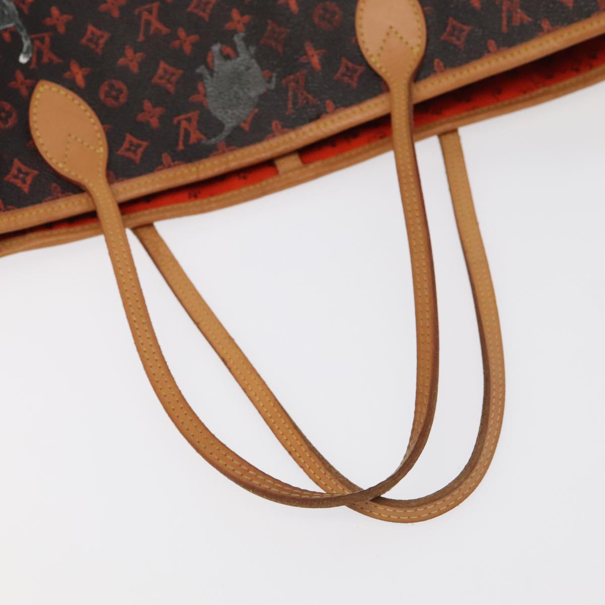 LOUIS VUITTON Catgram Neverfull MM Tote Bag M44441 LV Auth 101672SA