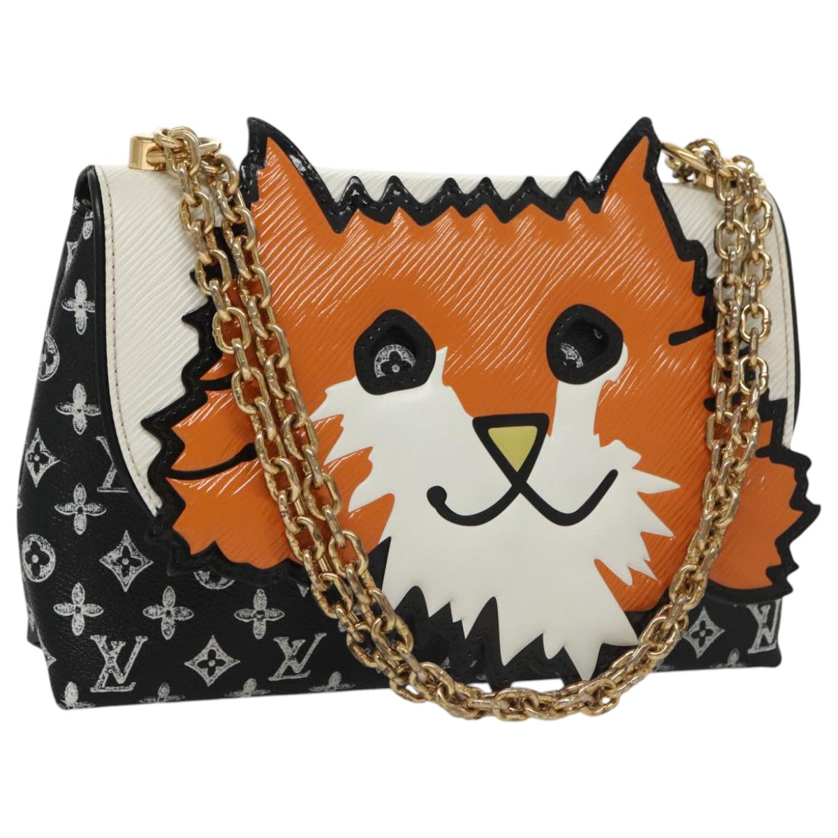 LOUIS VUITTON Catgram Cat Pochette Shoulder Bag Black M52935 LV Auth 101677SAM