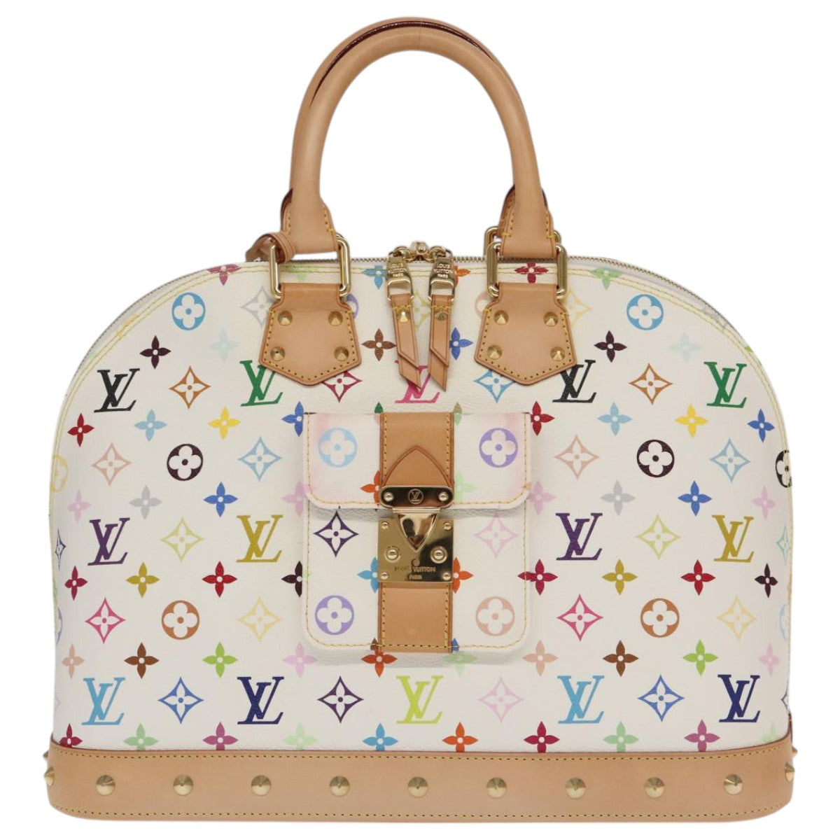LOUIS VUITTON Monogram Multicolor Alma GM Hand Bag White M40441 LV Auth 101776SM