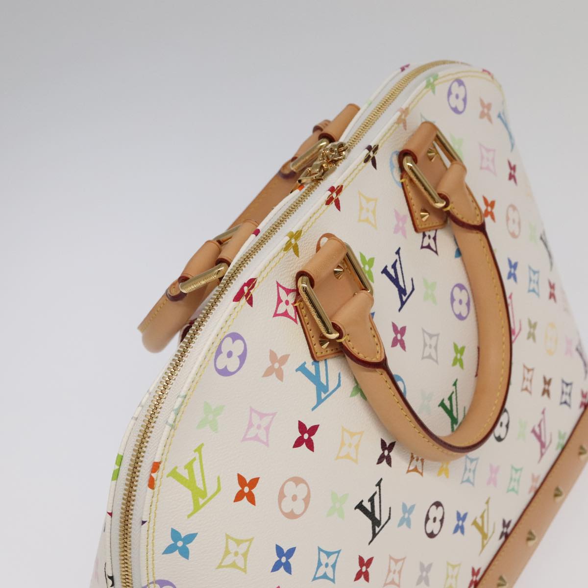 LOUIS VUITTON Monogram Multicolor Alma GM Hand Bag White M40441 LV Auth 101776SM