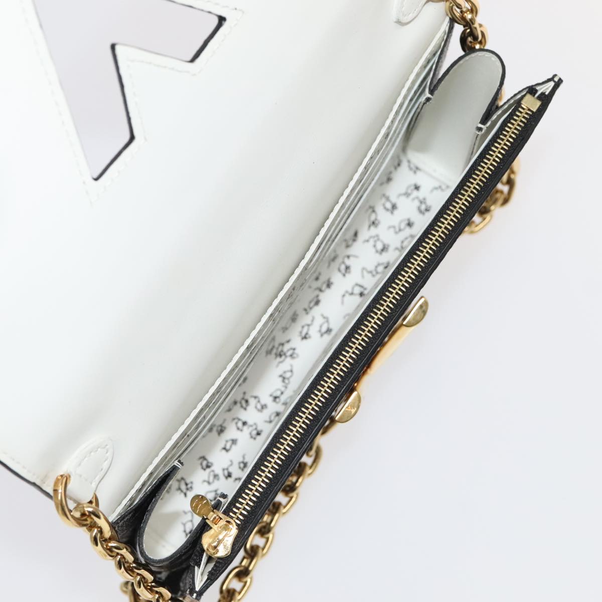 LOUIS VUITTON Monogram Catgram Portefeuille Chain Wallet Black M63888 101778S