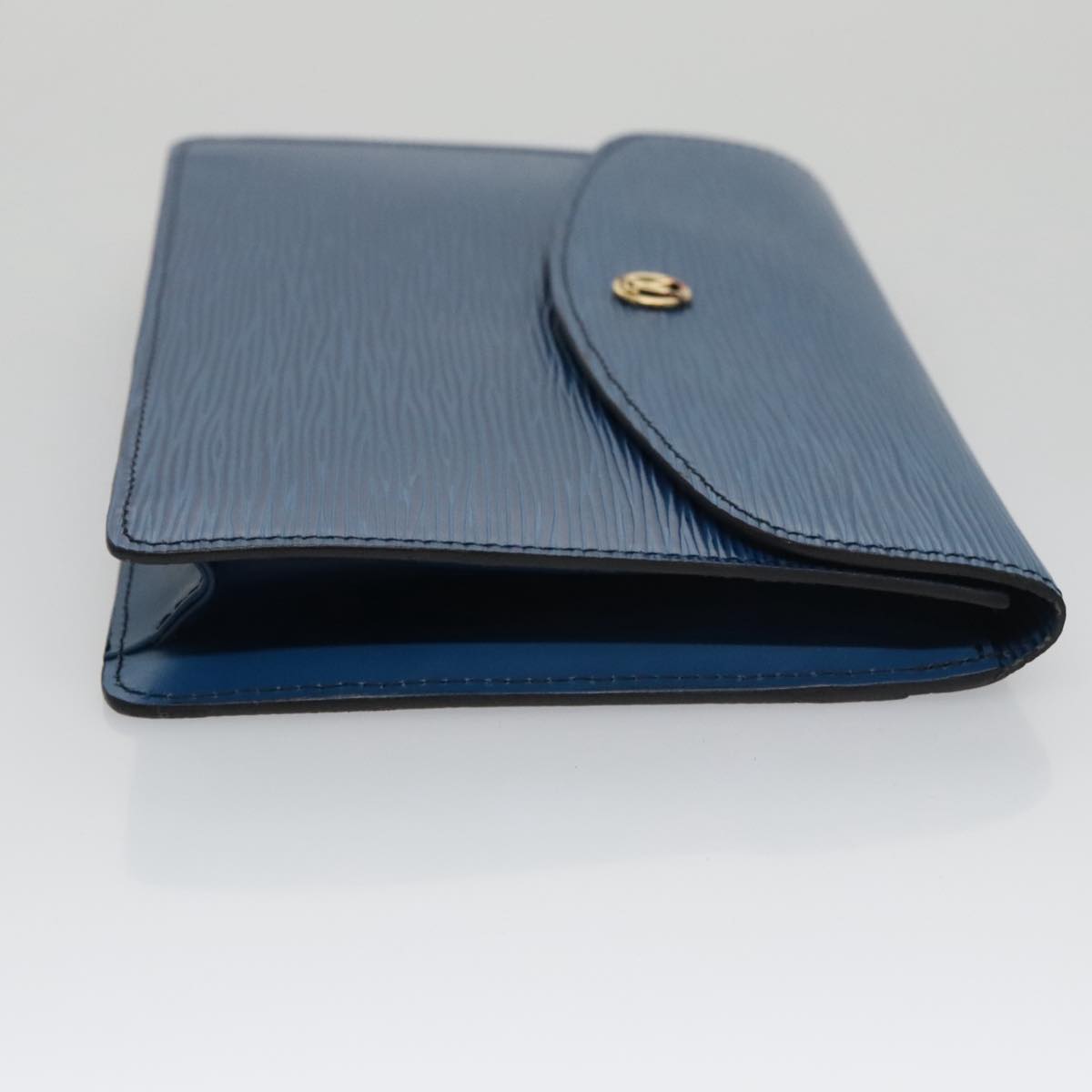 LOUIS VUITTON Epi Montaigne 23 Clutch Bag Blue M52665 LV Auth 101782