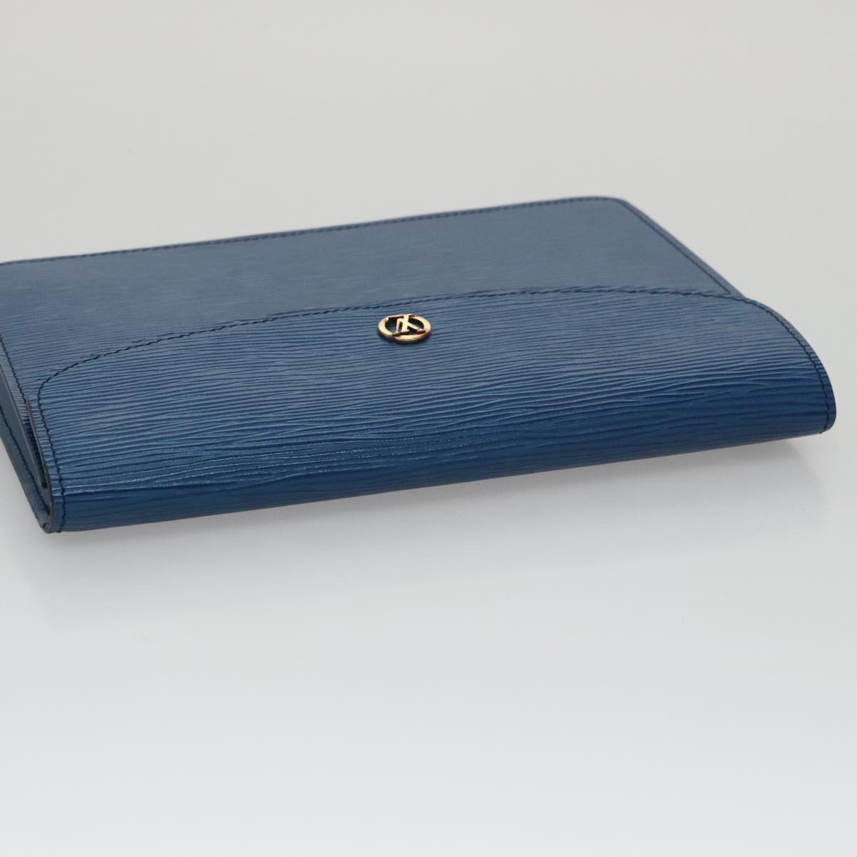 LOUIS VUITTON Epi Montaigne 23 Clutch Bag Blue M52665 LV Auth 101782