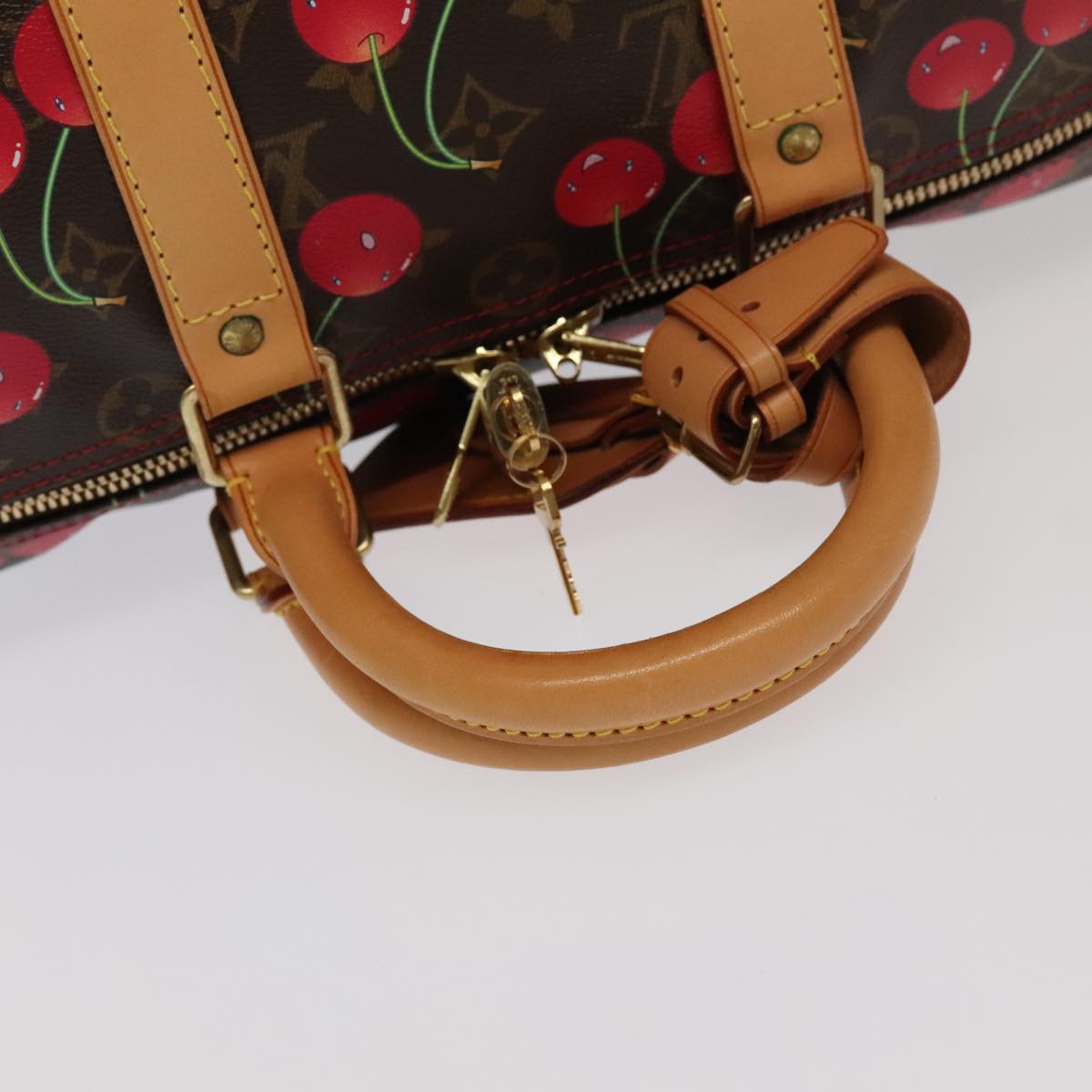LOUIS VUITTON Monogram Cherry Keepall 45 Boston Bag M95011 LV Auth 101791SM