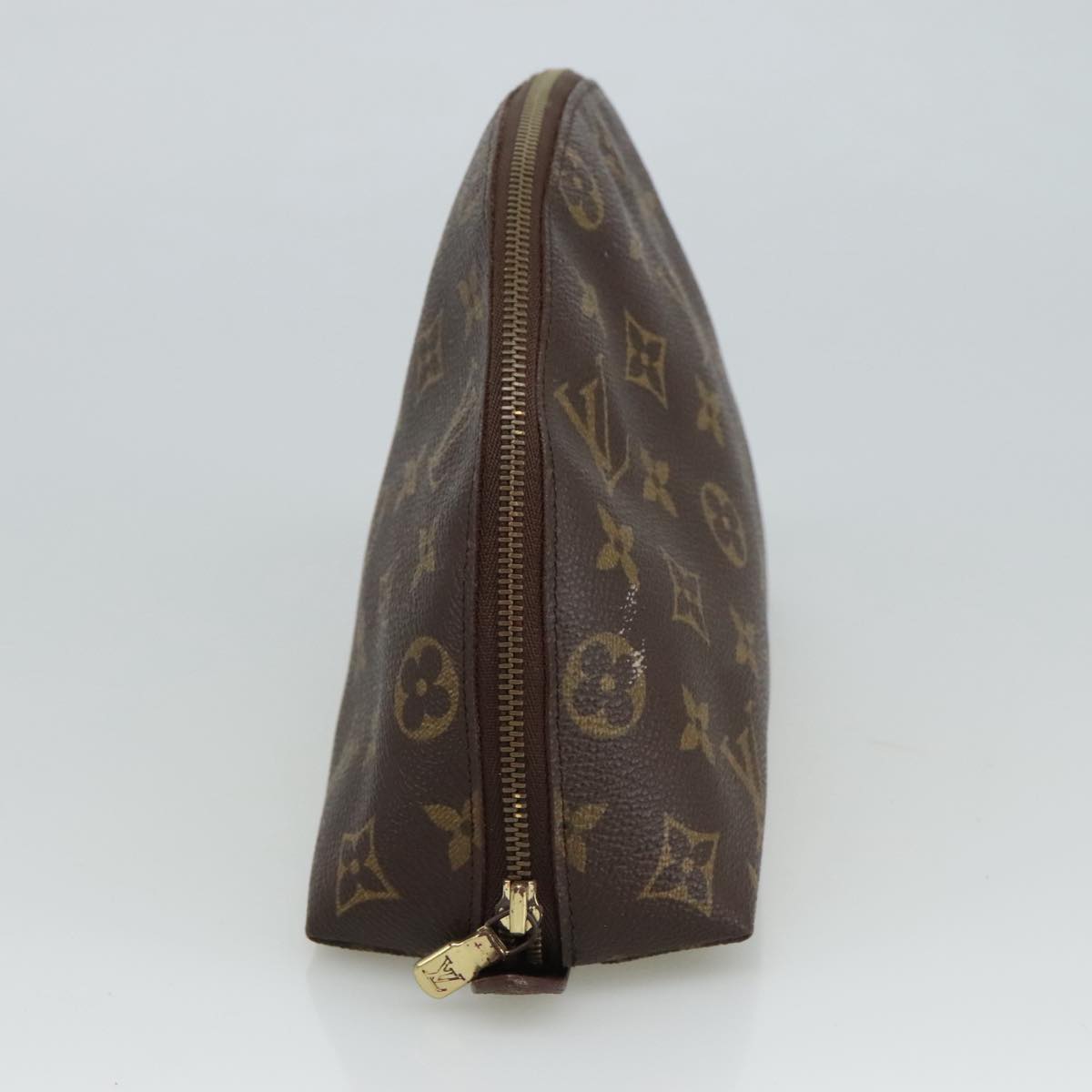 LOUIS VUITTON Monogram Trousse Demi Ronde Cosmetic Pouch M47520 LV Auth 101823