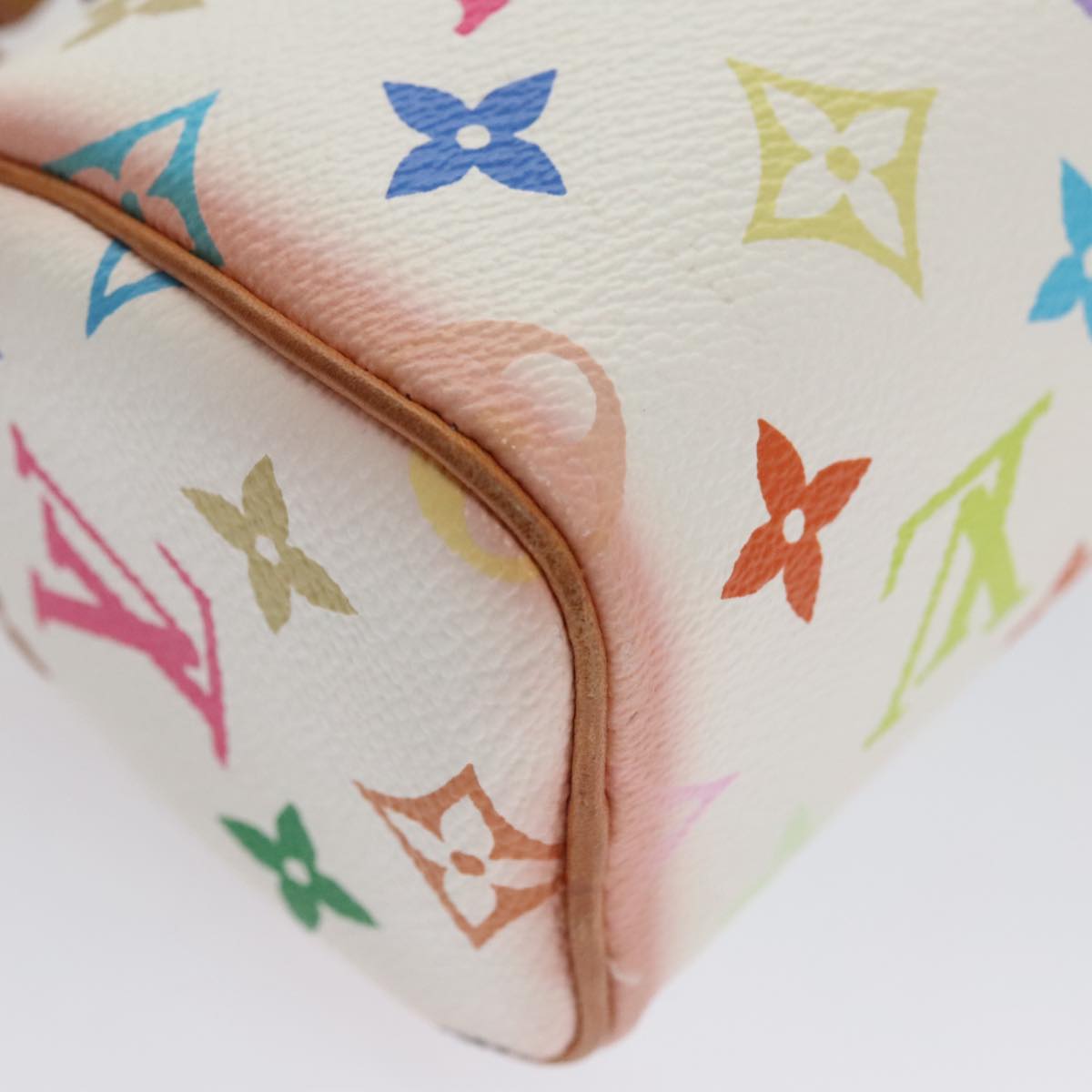 LOUIS VUITTON Monogram Multicolor Mini Speedy Hand Bag White M92645 Auth 101826V