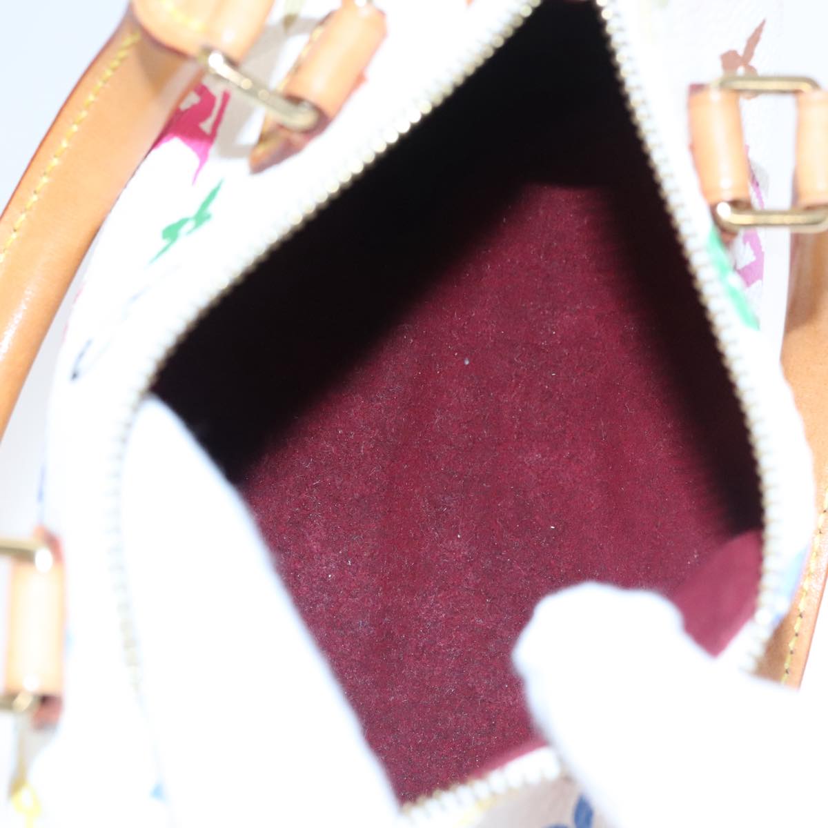 LOUIS VUITTON Monogram Multicolor Mini Speedy Hand Bag White M92645 Auth 101826V