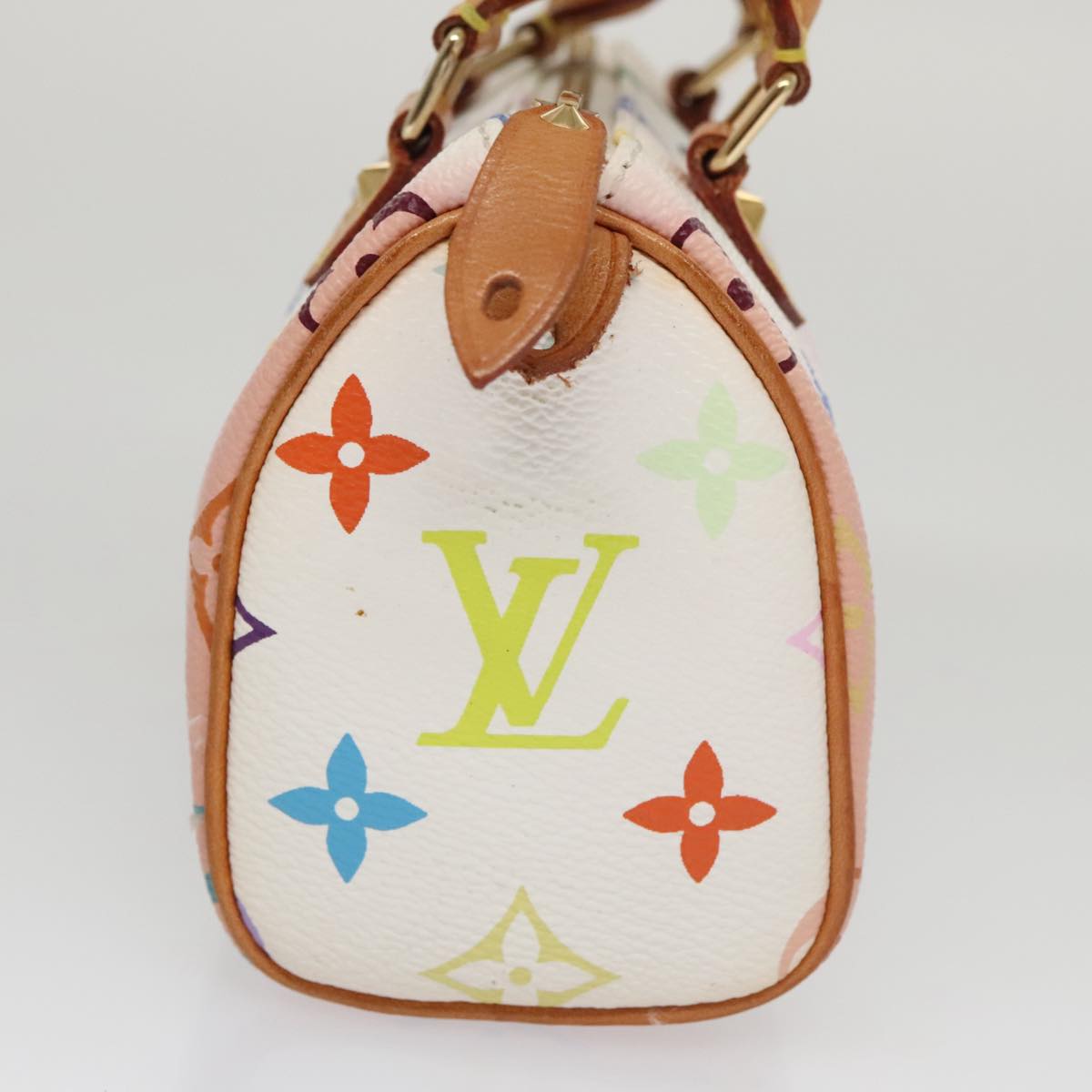 LOUIS VUITTON Monogram Multicolor Mini Speedy Hand Bag White M92645 Auth 101826V