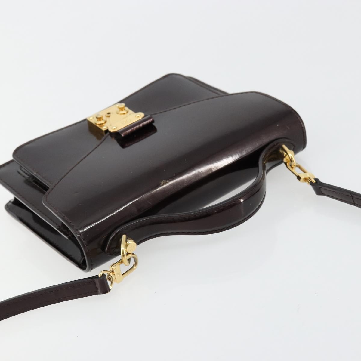 LOUIS VUITTON Vernis Monceau BB Hand Bag 2way Amarante M91580 LV Auth 101839